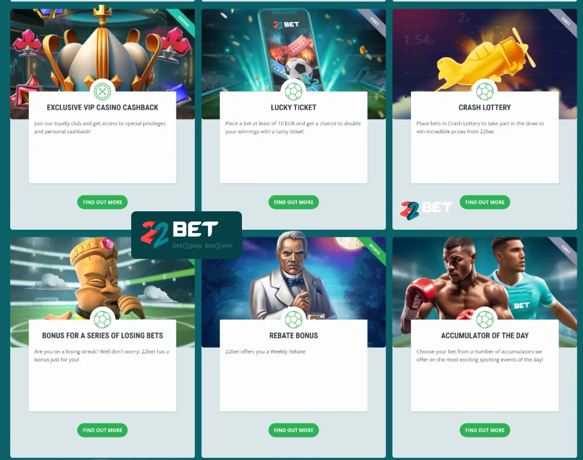 22Bet Bonificaciones