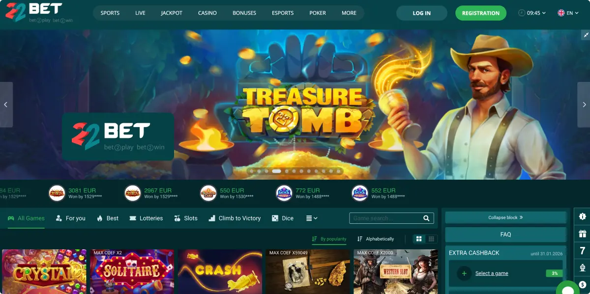 22Bet Las Mejores Tragamonedas De Casino